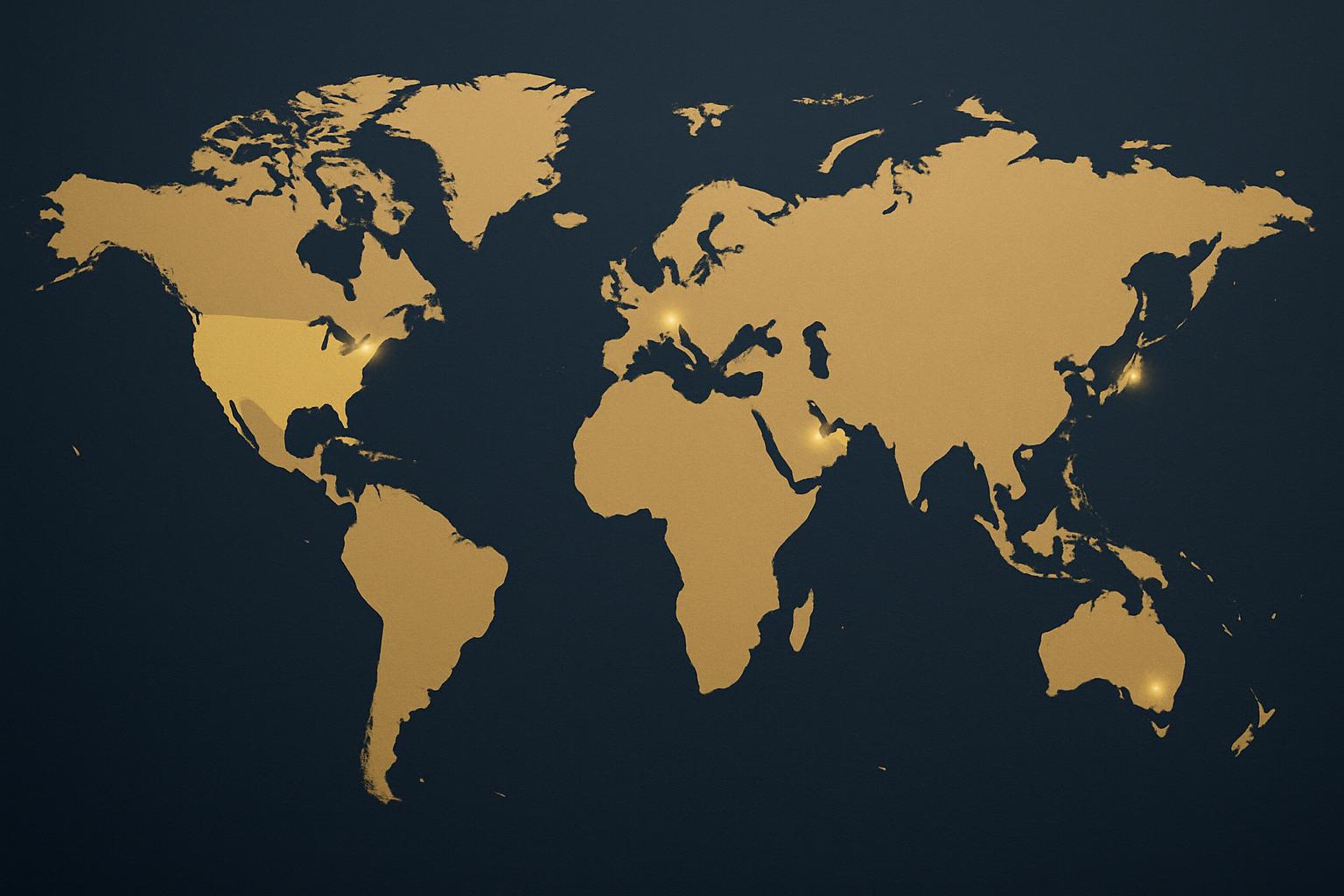 Mapa Mundial com Países de Atuação